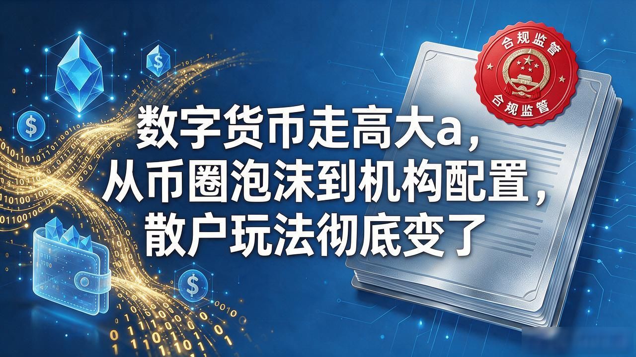 数字货币走高大a，从币圈泡沫到机构配置，散户玩法彻底变了