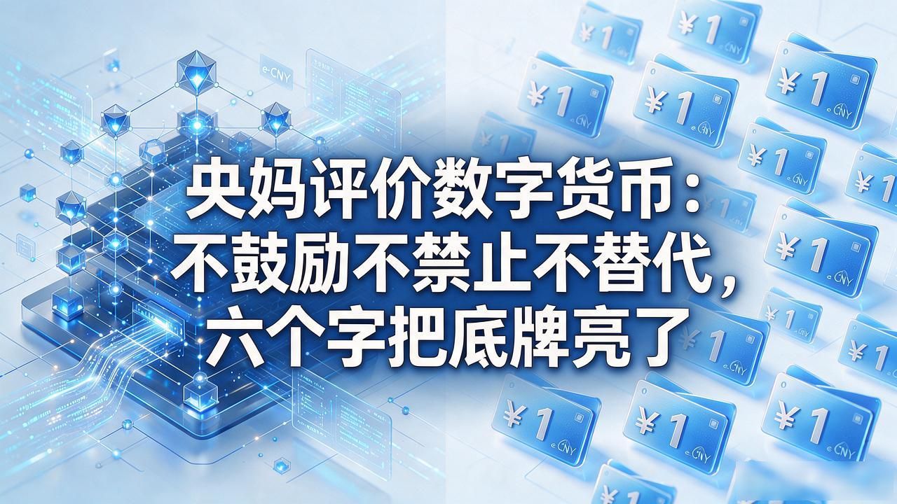 央妈评价数字货币：不鼓励不禁止不替代，六个字把底牌亮了
